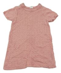Světlerůžové vzorované pletené šaty H&M