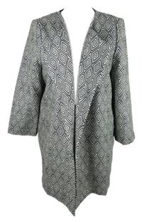 Dámksý černo-bílý vzorovaný kabátový cardigán H&M