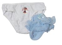 2set - Bílé kalhotky s Chasem + světlemodré ponožky s volánky a mašlí