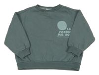 Modro-šedá mikina s nápisem Zara