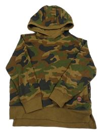 Hnědo-khaki army mikina s kapucí Next