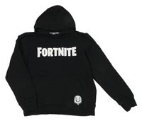 Černá mikina s nápisem a kapucí - Fornite 