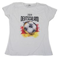 Bílé tričko s fotbalovým míčem - Deutschland Fruit of the Loom