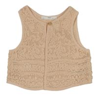 Meruňková vzorovaná svetrová crop vesta M&S