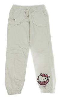 Bílé tepláky s Hello Kitty 