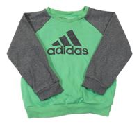 Zeleno-šedá mikina s logem Adidas