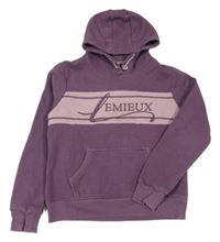 Fialovo-starorůžová mikina s nápisem a kapucí LeMieux