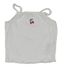 Bílý crop top s třešněmi New Look