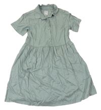 Khaki plátěné šaty s límečkem Denim Co.