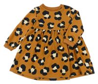 Hnědo-černo-smetanové vzorované teplákové šaty F&F