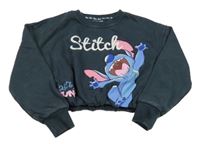 Tmavomodrá crop mikina se Stitchem Primark