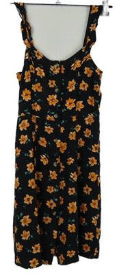 Dámské černé květované šaty H&M vel. 32