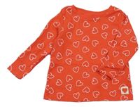 Červené žebrované triko se srdíčky Dunnes