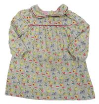 Béžové manšestrové květované šaty Baby Boden