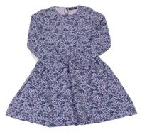 Fialové šaty s kytičkami beatwear
