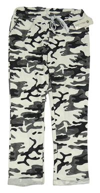 Nové - Bílo-šedo-černé army tepláky