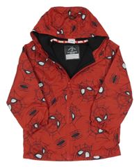 Červená šusťáková podzimní bunda se Spidermanem a kapucí George