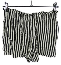 Dámské černo-smetanové pruhované volné kraťasy H&M