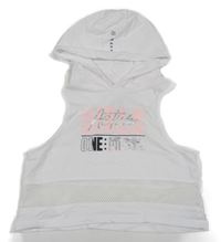 Bílý crop top s nápisem a kapucí C&A