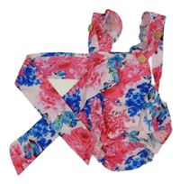 2set - Světlerůžové laclové květované kraťasy + stuha