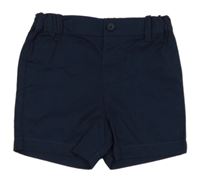 Tmavomodré plátěné kraťasy Primark