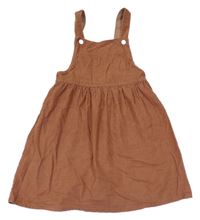 Hnědé manšestrové laclové šaty H&M