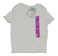 Nové - bílé žebrované tričko Primark
