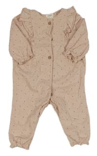 Světlerůžový květovaný overal s volánky Mamas&Papas