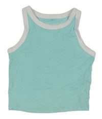 Mátovo-bílý žebrovaný crop top George