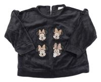 Černá plyšová mikina s Minnie a volánky Disney
