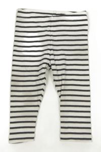 Bílo-tmavošedé pruhované legíny H&M