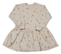 Béžové květované teplákové šaty H&M