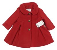 Nové - Červený flaušový podšitý kabát F&F