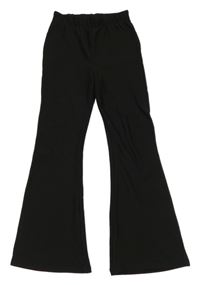 Černé žebrované flare legíny Primark