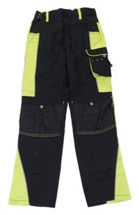 Černo-neonové outdoorové kalhoty s kapsami Lily & Dan