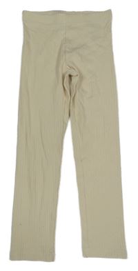 Smetanové žebrované legíny H&M