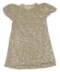 Zlaté díťované flitrové šaty F&F