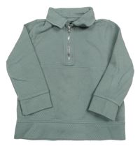 Šedomodré žebrované polo triko F&F