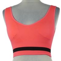 Dámský neonově růžový sportovní crop top s pruhem Ergee 