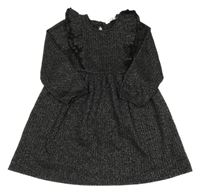 Černé třpytivé šaty s volány Primark