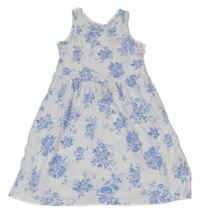 Bílo-modré květované šaty H&M