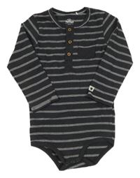 Tmavošedo-bílé pruhované body Topomini