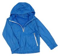 Modrá šusťáková větrovka s kapucí Pocopiano