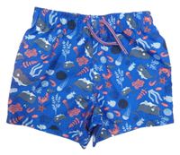 Modré plážové kraťasy s velrybami Primark