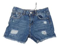 Modré riflové mid rise kraťasy s prošoupáním Denim Co. 