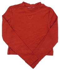 Červený žebrovaný crop rolák se srdíčkovým průstřihem H&M