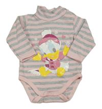 Světlerůžovo-šedé pruhované body s Daisy a rolákem Disney