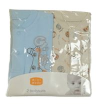 Nové - 2x body - béžové se zvířaty + světlemodré se žirafou Mini Mode