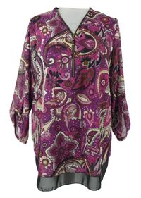 Dámská purpurová vzorovaná šifonová tunika Paprika 