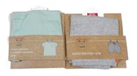 Nové - 2set - Mátové tričko s kapsou + šedé melírované kraťasy